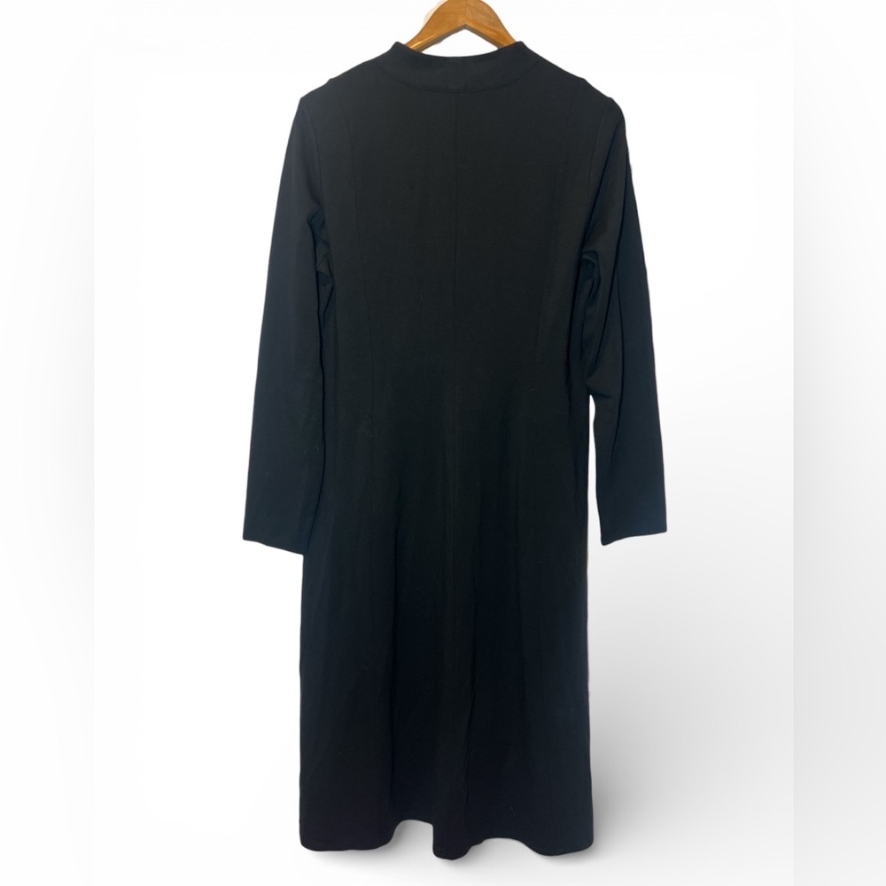 J Jill Wearever Double Face Jersey Sheath V Neck Midi Dress Stretch Large - Picture 2 of 6